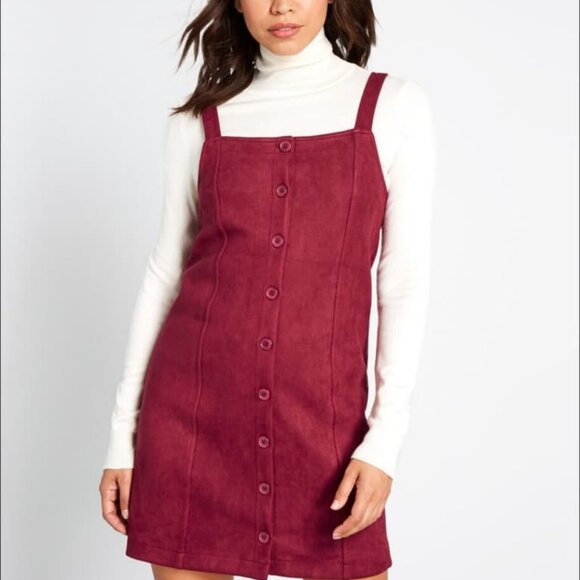 Burgundy Button-Front Dress - Picture 8 of 14